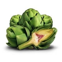 artichoke on white background