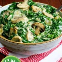 creamed spinach and mushrooms pin