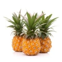 three pineapple on white background
