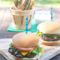 Beef & Black Bean Sliders with Baked Zucchini Fries