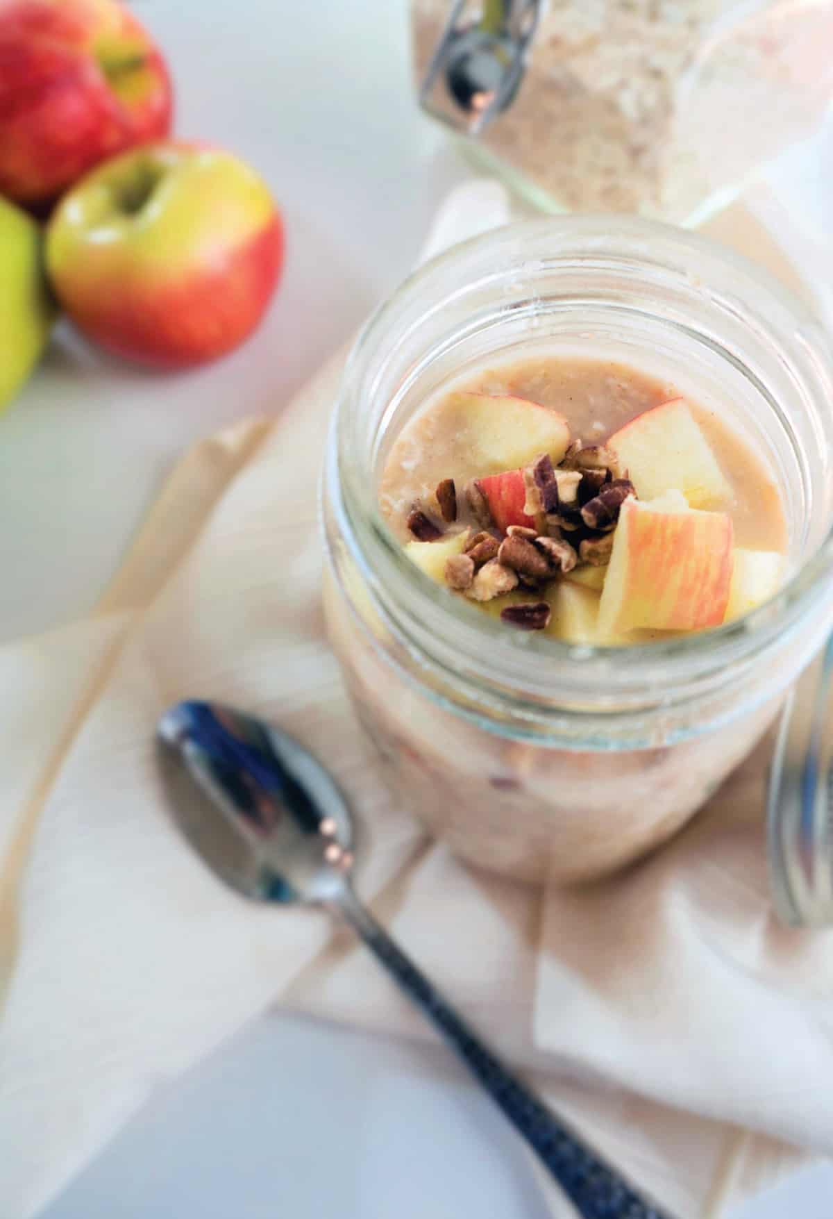 morning glory oats in mason jar