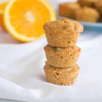 Orange Carrot Mini Muffins with Raisins