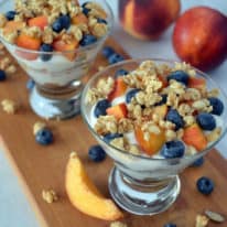 Stone Fruit Yogurt Parfaits with Blueberries